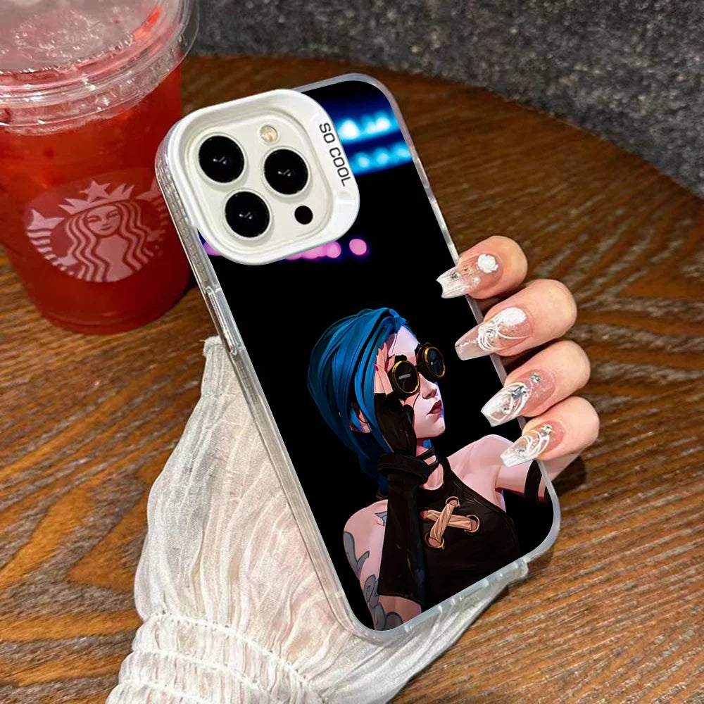 Jinx Arcane Phone Case For IPhone 16 15 14 13 12 11 Pro Max Plus Color Shockproof Back Silver Cover