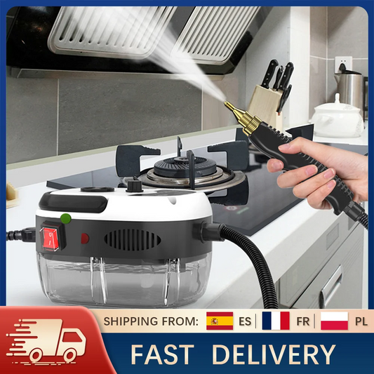 2500W Steam Cleaner High Pressure＆Temperature 105°C 3BAR Fast Heating 6-Speed 900ml Tank for Home/Car/Kitchen/Bathroom Cleaning