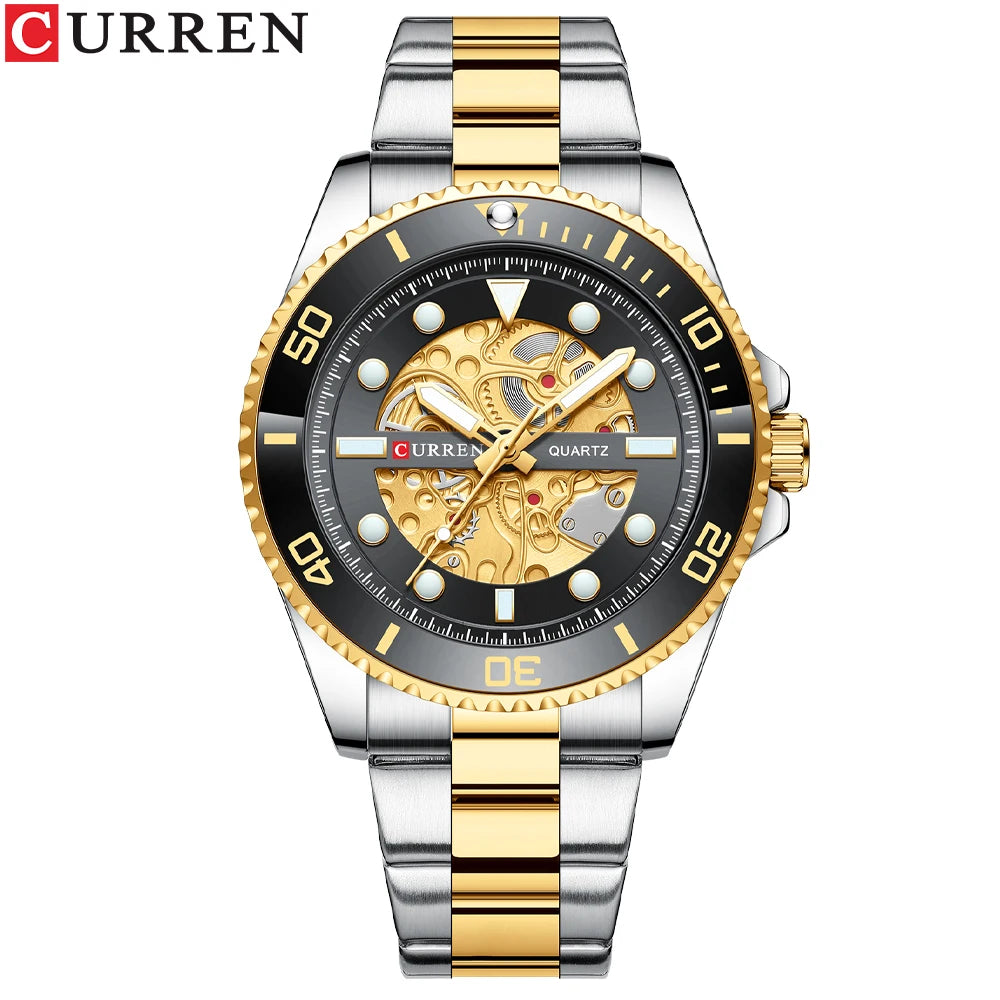 CURREN Fashion Mens Stainless Steel Watches Luxury Men Sports Quartz Wrist Watch Male Business Casual Watch relogio masculino