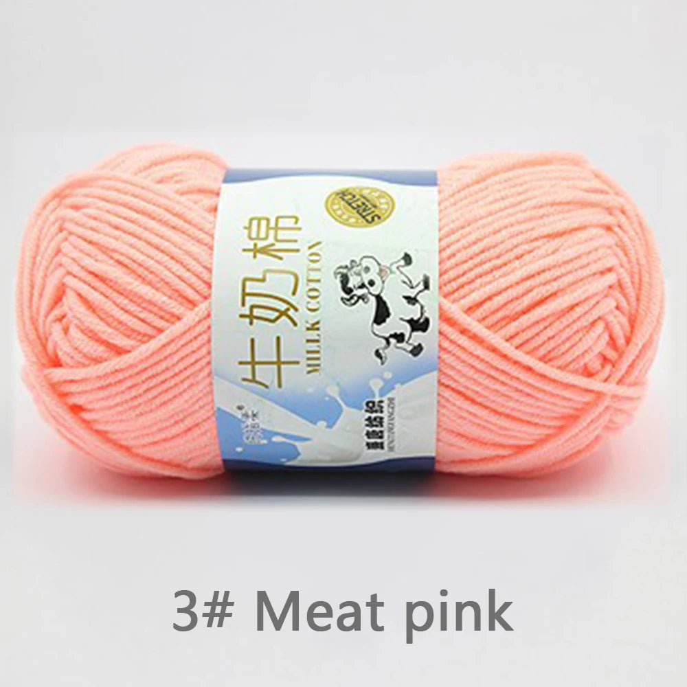 50Gram/Set Milk Cotton Yarn Crochet Line High-quality 5 Strand Milk Fiber Soft Warm Wool DIY Baby Sweater Hand Knitting Scarf