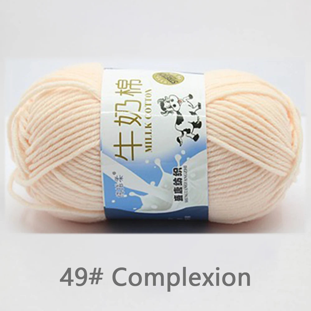 50Gram/Set Milk Cotton Yarn Crochet Line High-quality 5 Strand Milk Fiber Soft Warm Wool DIY Baby Sweater Hand Knitting Scarf
