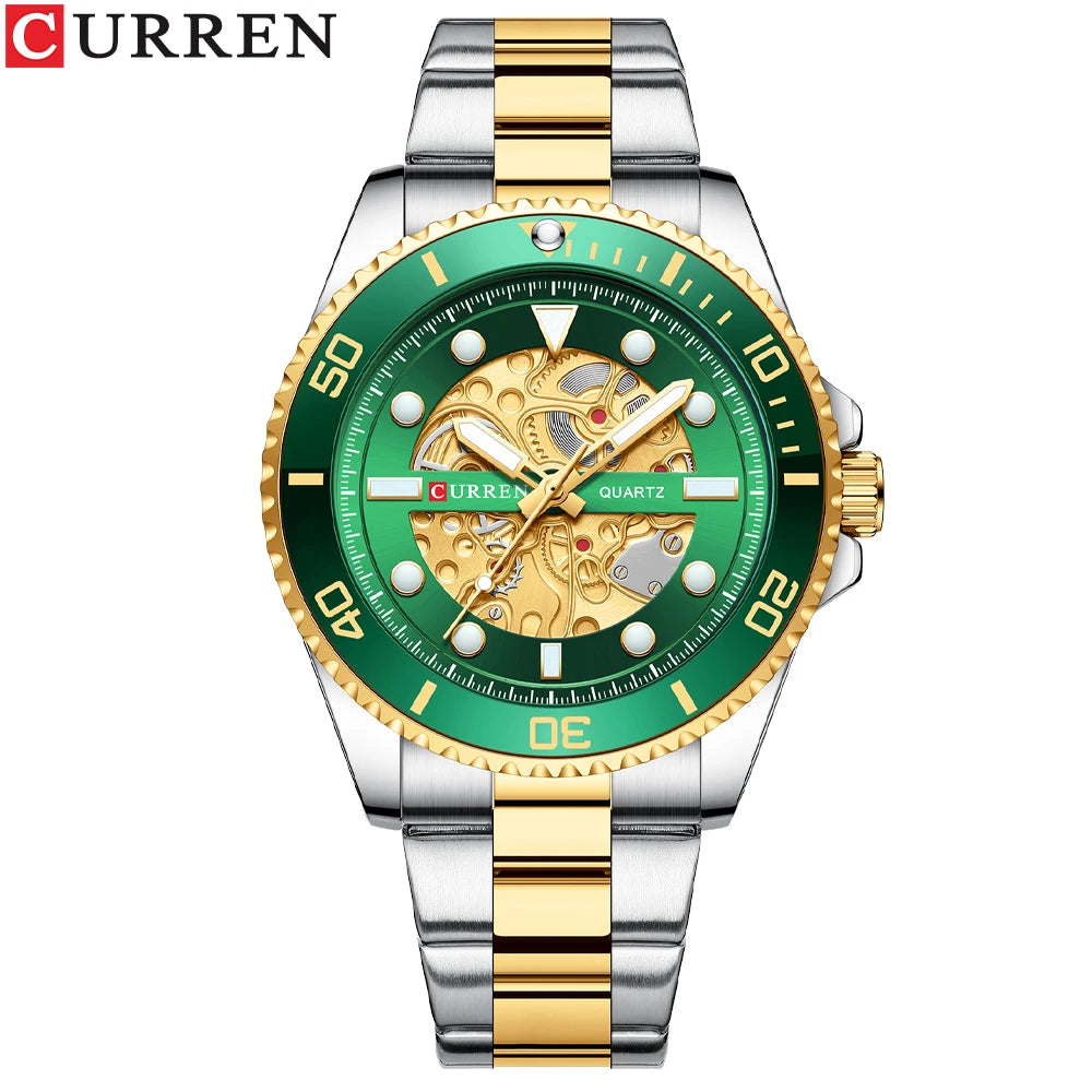 CURREN Fashion Mens Stainless Steel Watches Luxury Men Sports Quartz Wrist Watch Male Business Casual Watch relogio masculino