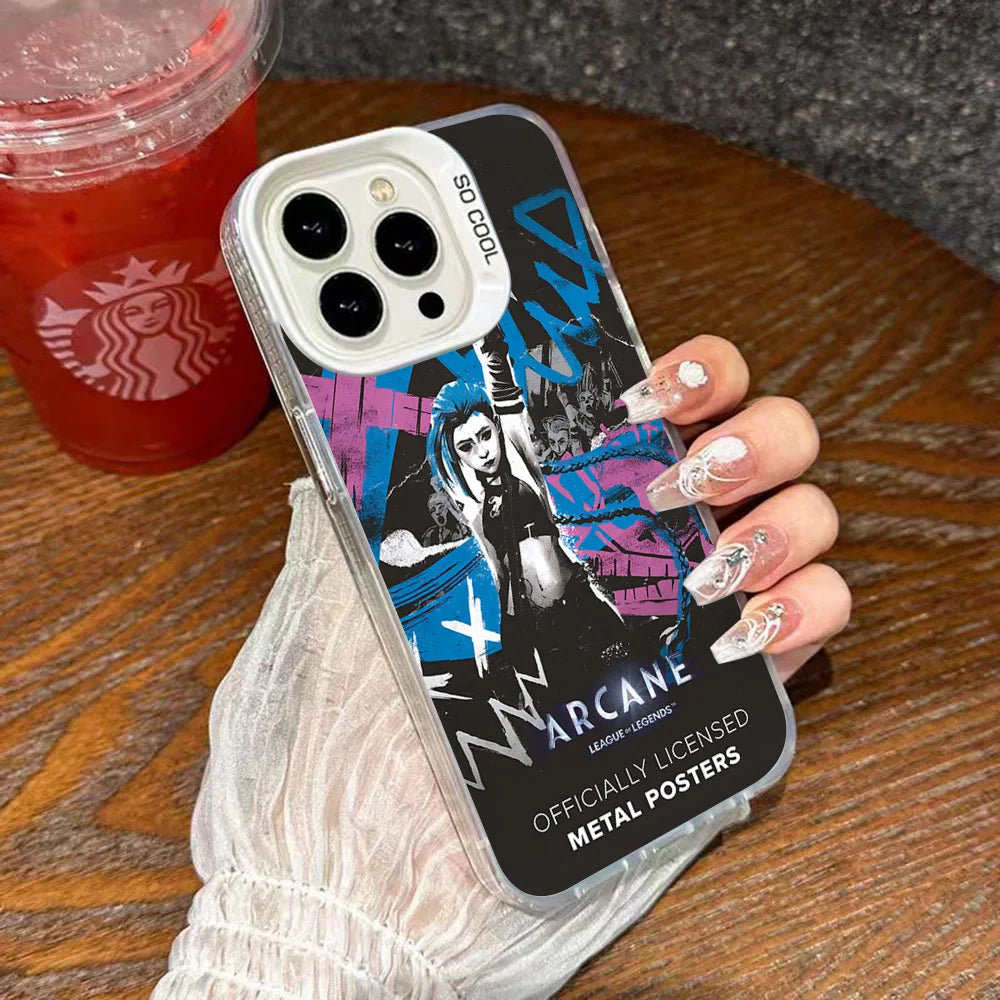 Jinx Arcane Phone Case For IPhone 16 15 14 13 12 11 Pro Max Plus Color Shockproof Back Silver Cover