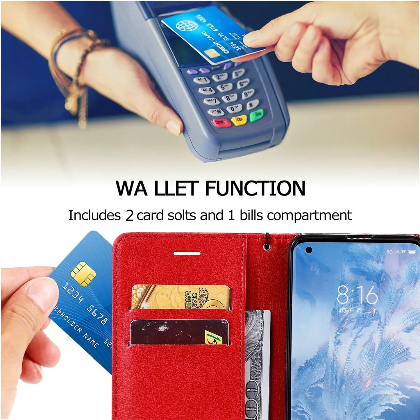 Leather Wallet Phone Case For Huawei Honor 30 50 70 90 Pro Honor 100 200 300 Pro 400 Lite Holder Card Slots Flip Stand Cover Bag