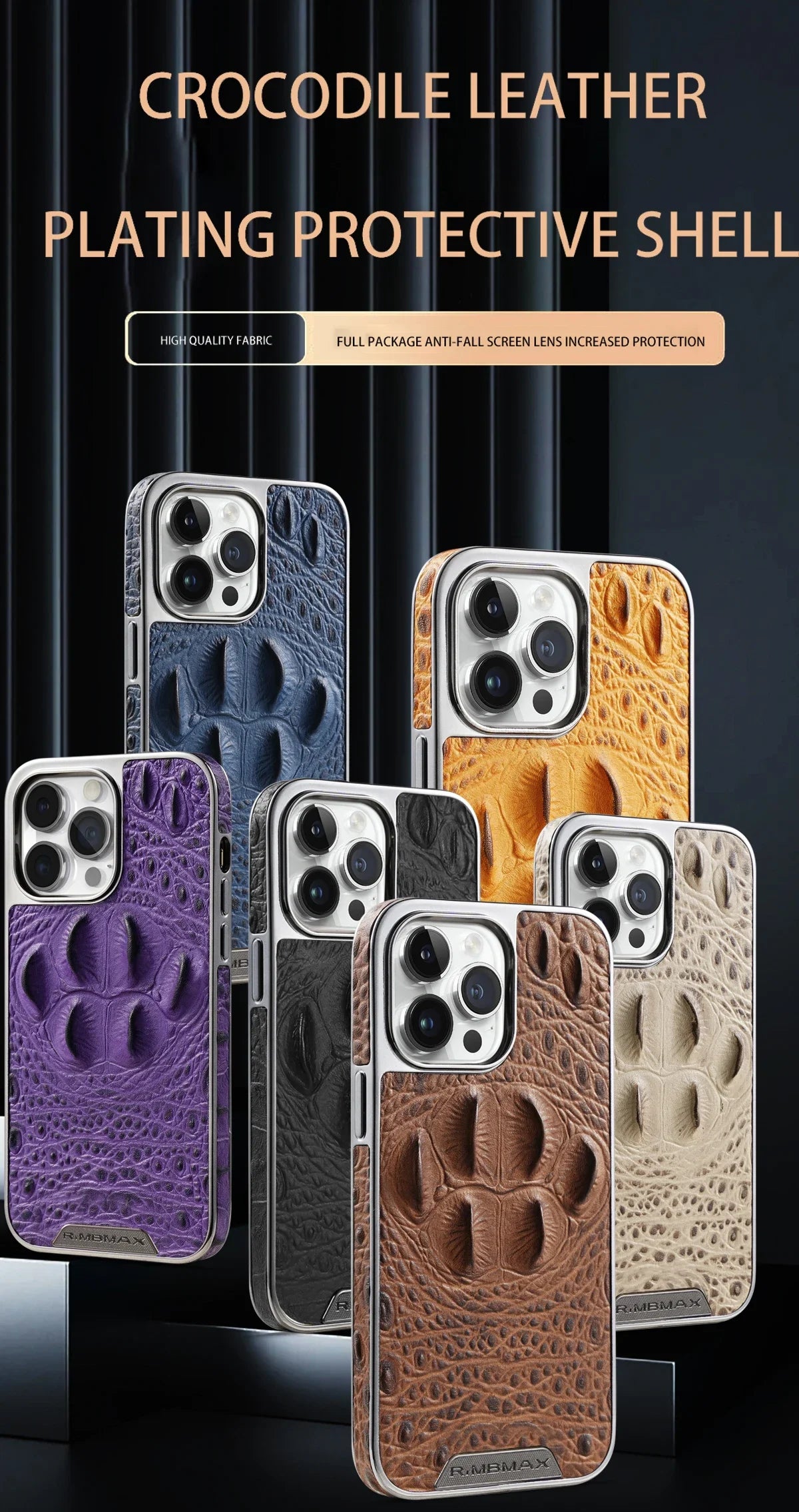 Crocodile Pattern Leather Cover For IPhone 16 13 14 15 Pro Max Luxury Anti-drop Leather Phone Case For IPhone16 13 14 15 ProMax