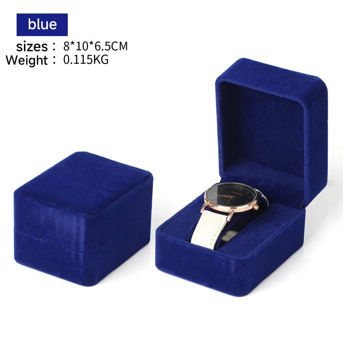 Watch Box Fashion Velvet Round Corner Smartwatch Clock Storage Case Jewelry  Accessories Business Packaging Boxes Black Red Blue