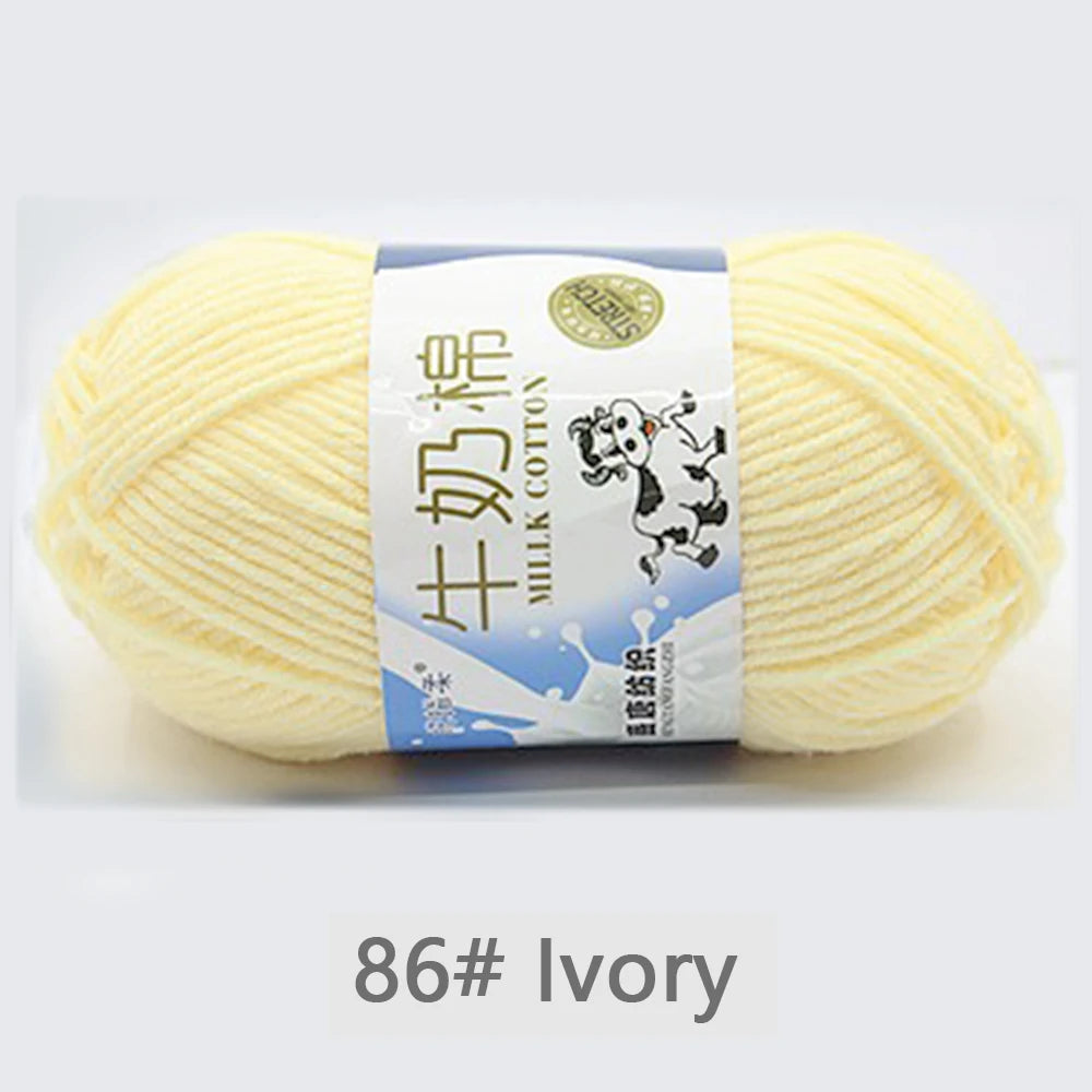 50Gram/Set Milk Cotton Yarn Crochet Line High-quality 5 Strand Milk Fiber Soft Warm Wool DIY Baby Sweater Hand Knitting Scarf