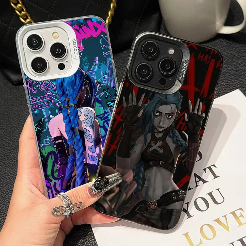 Jinx Arcane Phone Case For IPhone 16 15 14 13 12 11 Pro Max Plus Color Shockproof Back Silver Cover