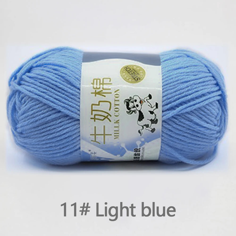 50Gram/Set Milk Cotton Yarn Crochet Line High-quality 5 Strand Milk Fiber Soft Warm Wool DIY Baby Sweater Hand Knitting Scarf