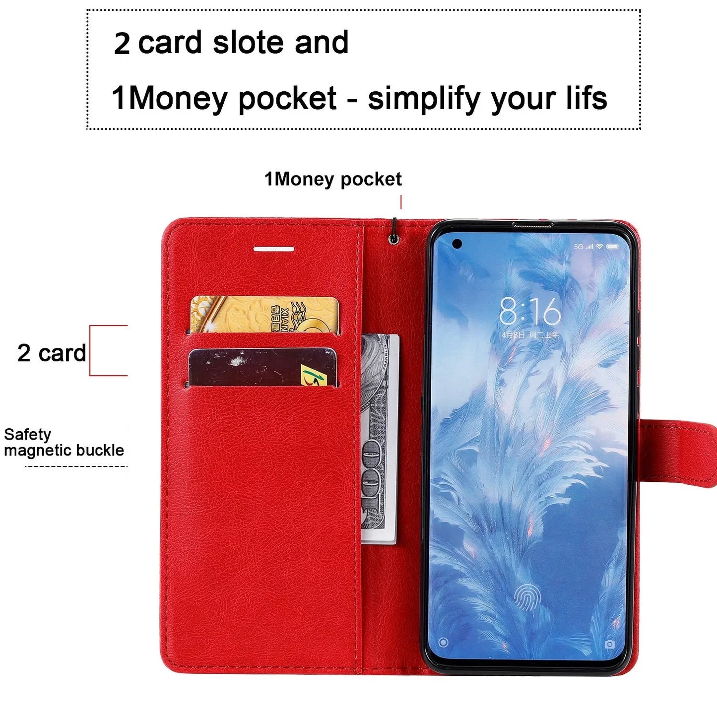 Leather Wallet Phone Case For Huawei Honor 30 50 70 90 Pro Honor 100 200 300 Pro 400 Lite Holder Card Slots Flip Stand Cover Bag