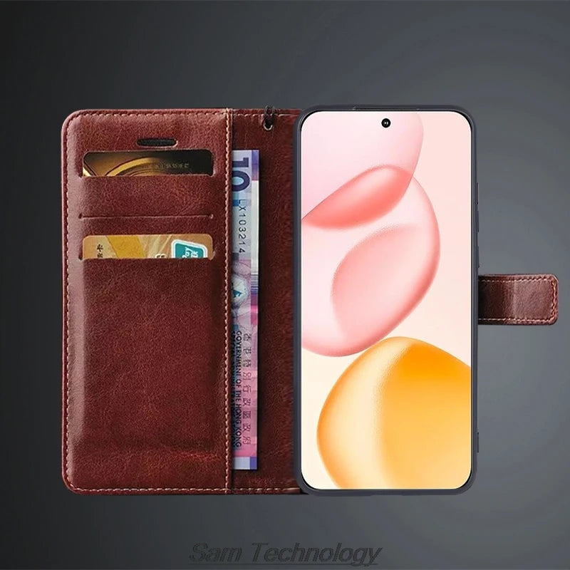 Card Holder Cover Case for Huawei Honor 400 Global DNY-NX9 6.55" Pu Leather Flip Cover Retro Wallet Phone Case Capa Fundas Coque