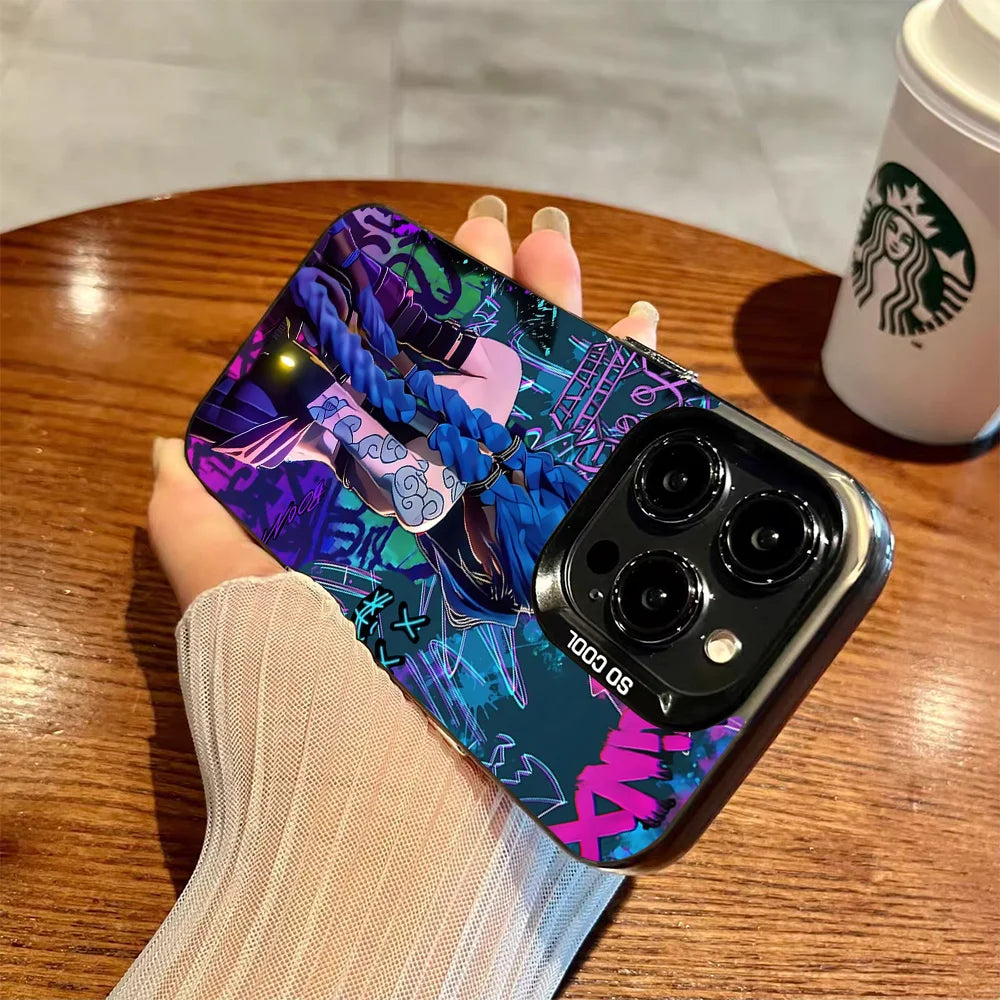 Jinx Arcane Phone Case For IPhone 16 15 14 13 12 11 Pro Max Plus Color Shockproof Back Silver Cover