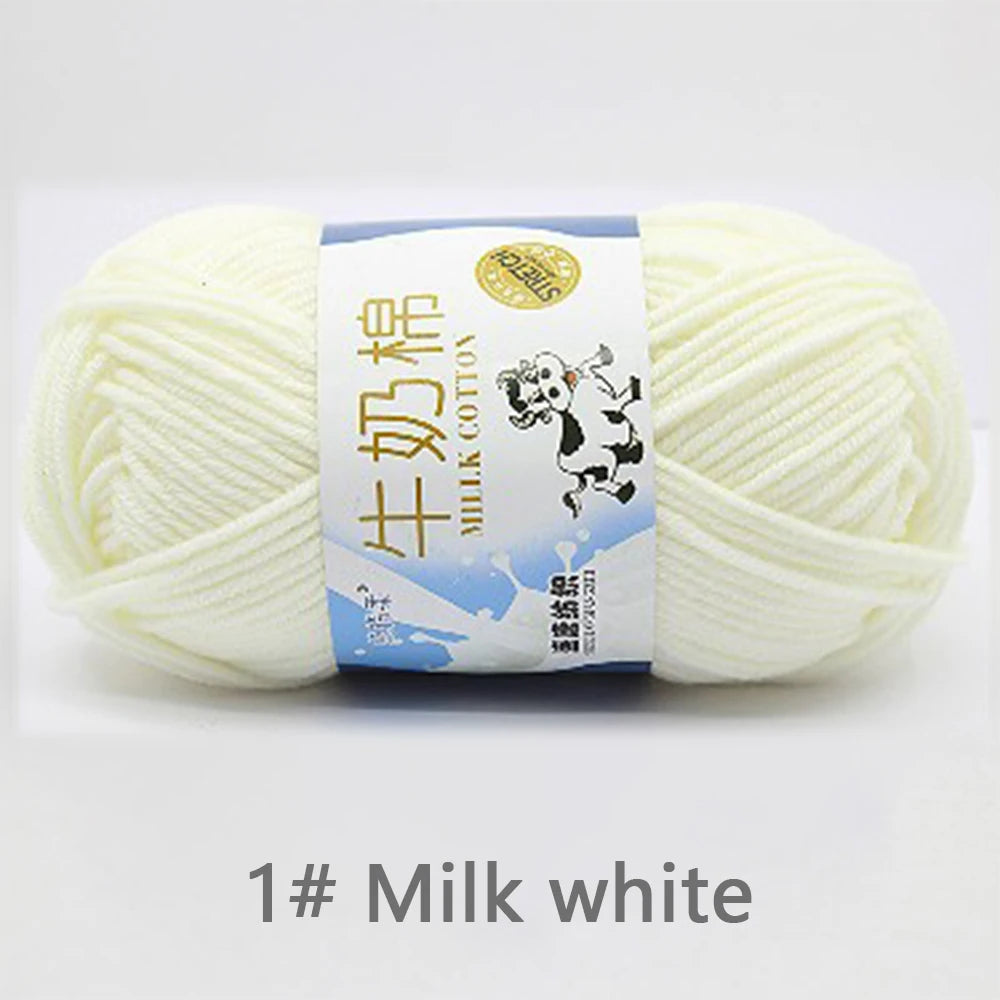 50Gram/Set Milk Cotton Yarn Crochet Line High-quality 5 Strand Milk Fiber Soft Warm Wool DIY Baby Sweater Hand Knitting Scarf