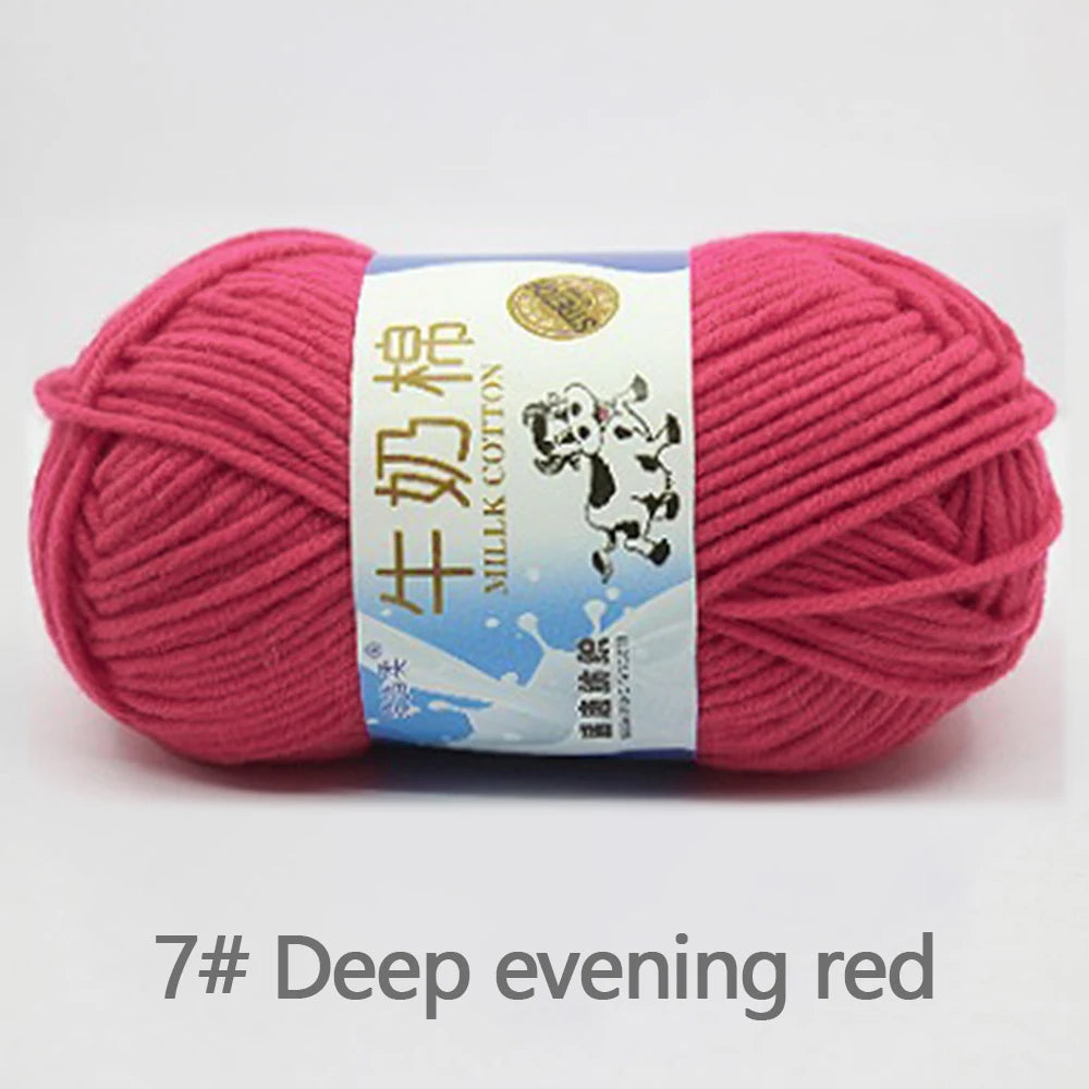 50Gram/Set Milk Cotton Yarn Crochet Line High-quality 5 Strand Milk Fiber Soft Warm Wool DIY Baby Sweater Hand Knitting Scarf