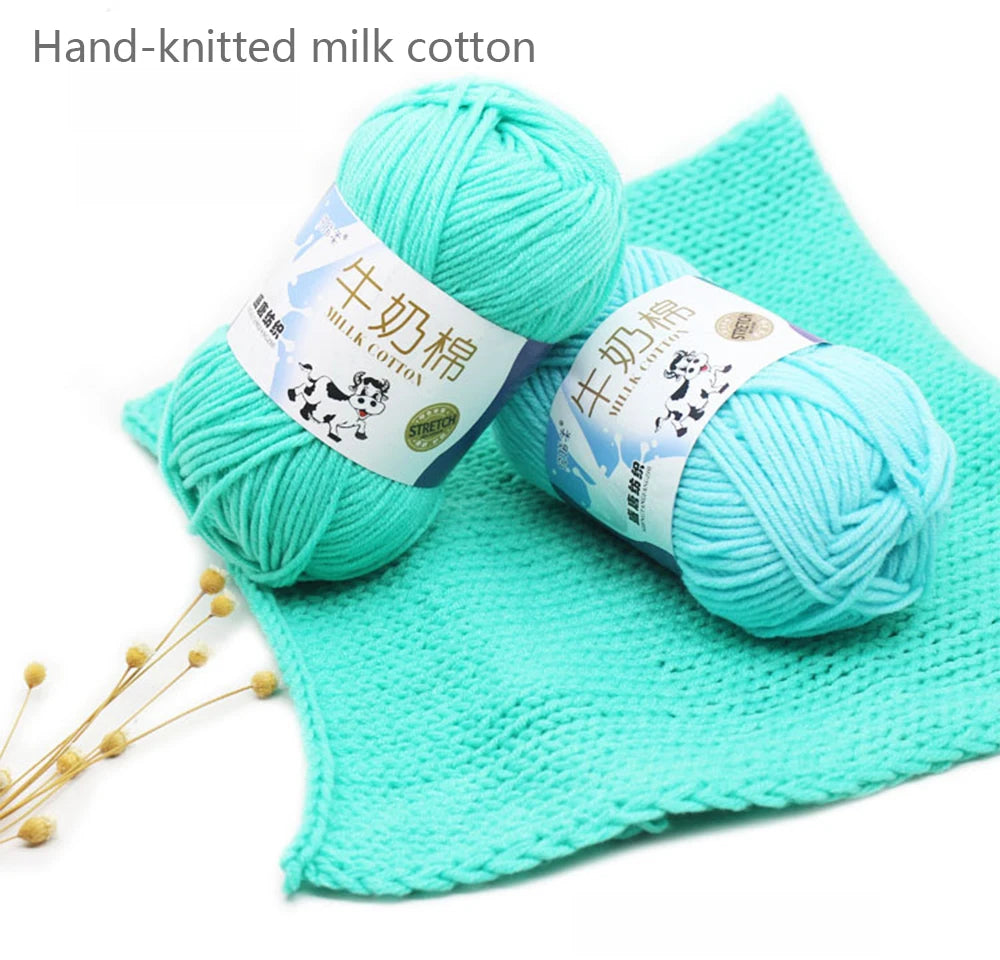 50Gram/Set Milk Cotton Yarn Crochet Line High-quality 5 Strand Milk Fiber Soft Warm Wool DIY Baby Sweater Hand Knitting Scarf