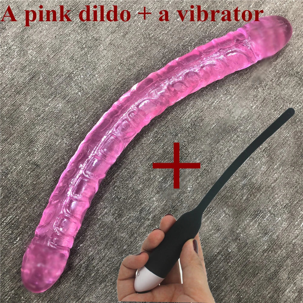 Double Dildo Realistic Penis Lesbian Couple Toys & Bullet Vibrator Sex Toys for Woman Anal Vigina Adult Sex Products