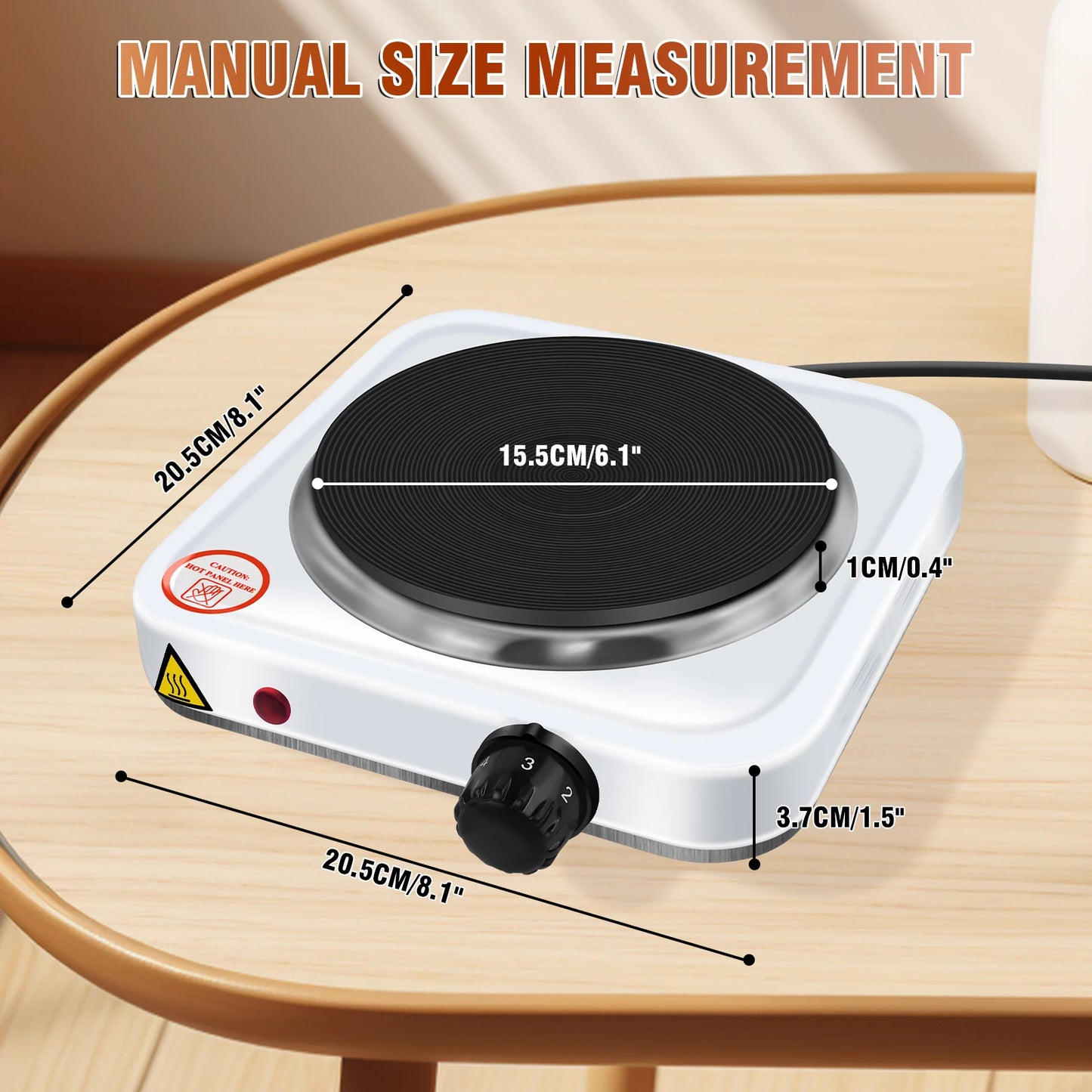 1000W Electric Hot Plate ,5-Gear Single Hot Plate Portable Kitchen Table Top Cooker, for Cooking, Boiling, Stir-Fry,Frying