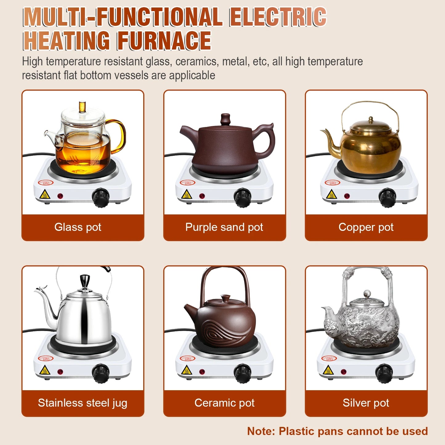 1000W Electric Hot Plate ,5-Gear Single Hot Plate Portable Kitchen Table Top Cooker, for Cooking, Boiling, Stir-Fry,Frying