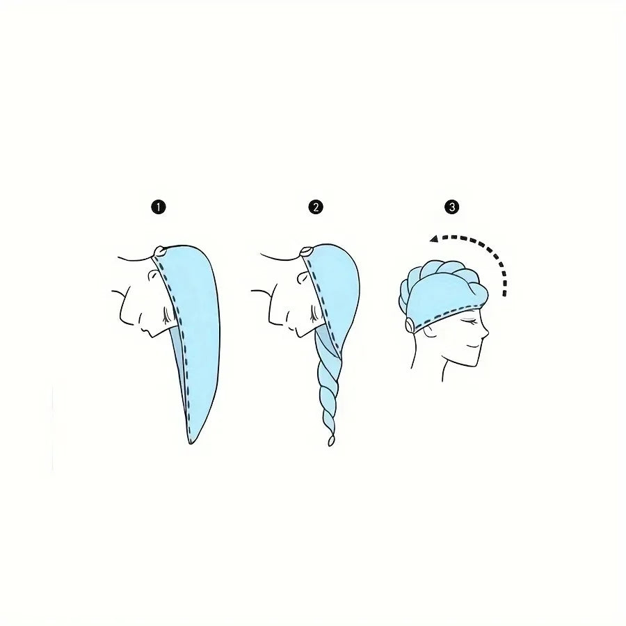 Double-Layered Ultra-Absorbent Microfiber Hair Towel Quick-Dry Design for Shower Gym & Spa Use