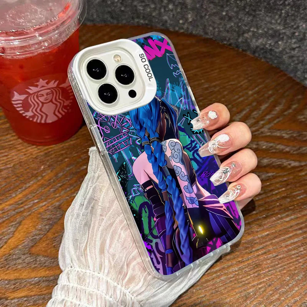 Jinx Arcane Phone Case For IPhone 16 15 14 13 12 11 Pro Max Plus Color Shockproof Back Silver Cover