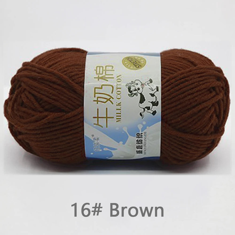 50Gram/Set Milk Cotton Yarn Crochet Line High-quality 5 Strand Milk Fiber Soft Warm Wool DIY Baby Sweater Hand Knitting Scarf