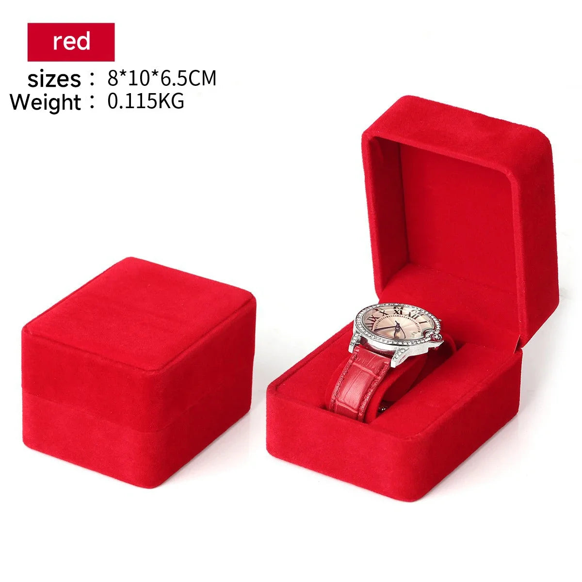 Watch Box Fashion Velvet Round Corner Smartwatch Clock Storage Case Jewelry  Accessories Business Packaging Boxes Black Red Blue