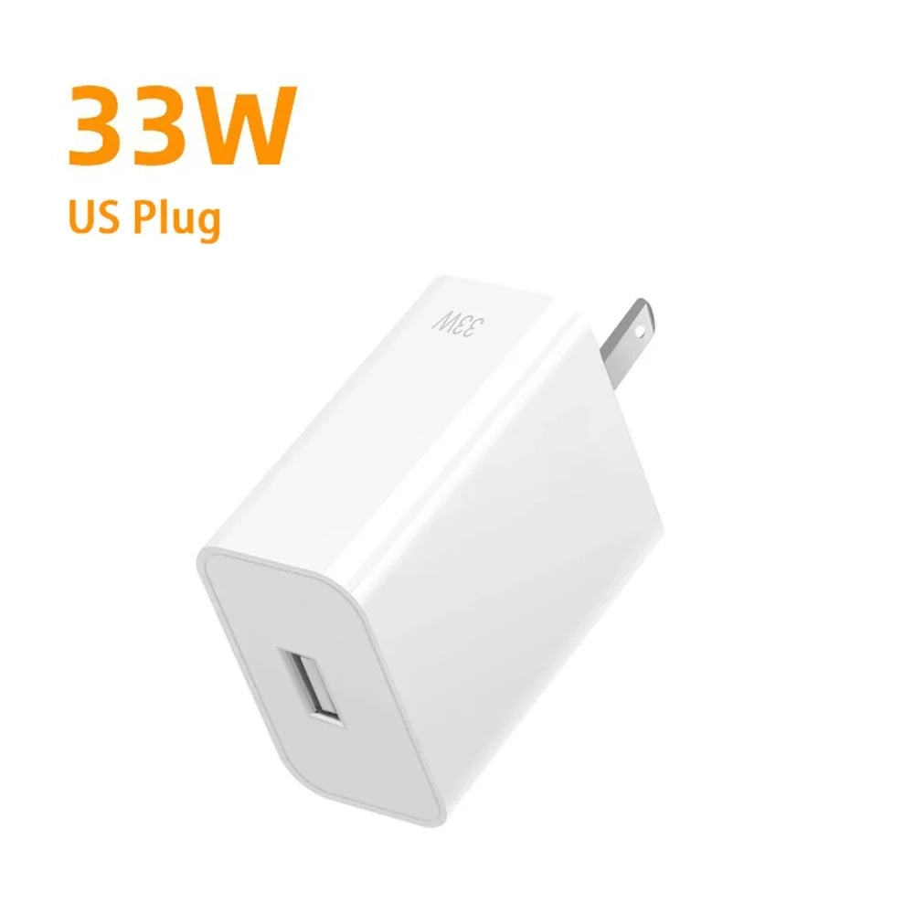 PD 33W Charger Supervooc Fast Charging Phone Charger For Xiaomi OPPO OnePlus realme USB Turbo Quick Charge Adapter Type C Cable