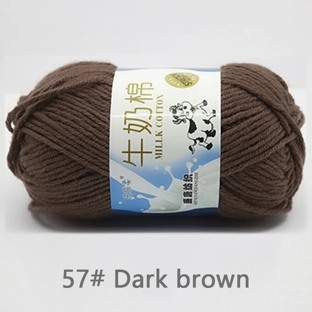 50Gram/Set Milk Cotton Yarn Crochet Line High-quality 5 Strand Milk Fiber Soft Warm Wool DIY Baby Sweater Hand Knitting Scarf