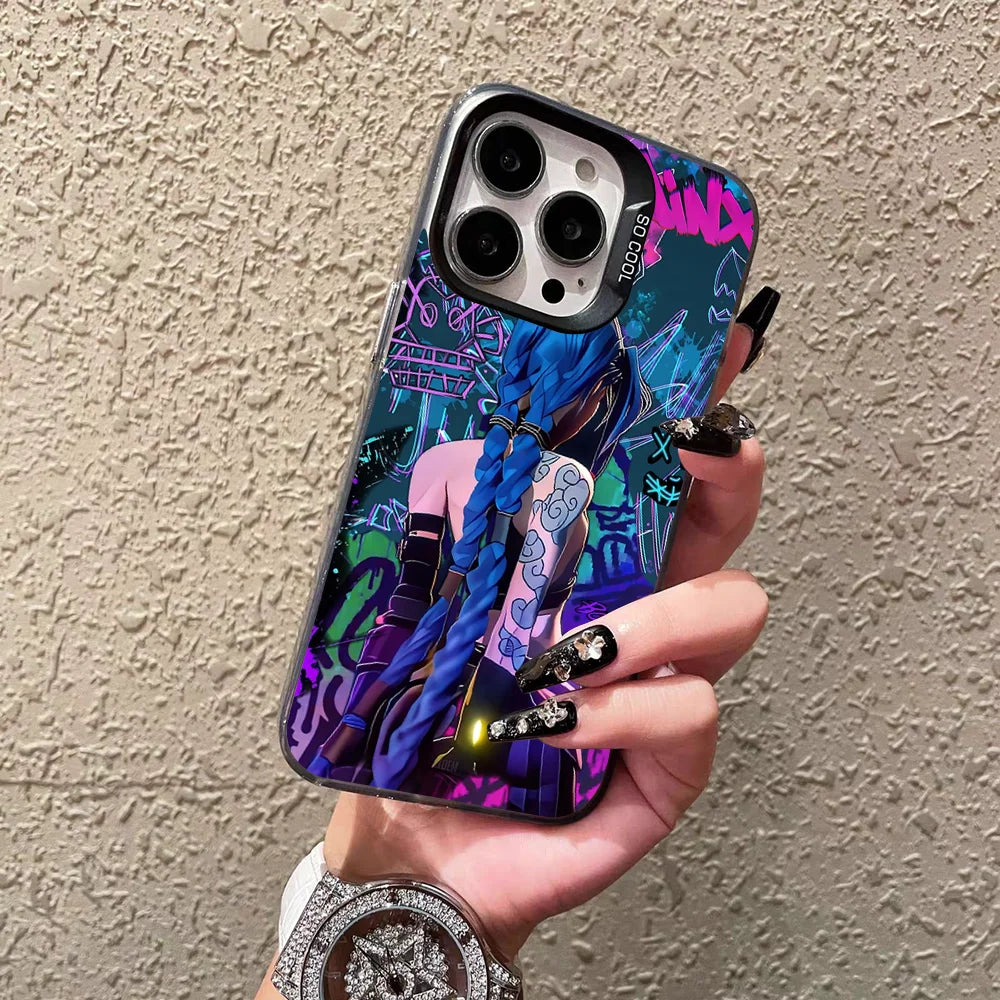 Jinx Arcane Phone Case For IPhone 16 15 14 13 12 11 Pro Max Plus Color Shockproof Back Silver Cover