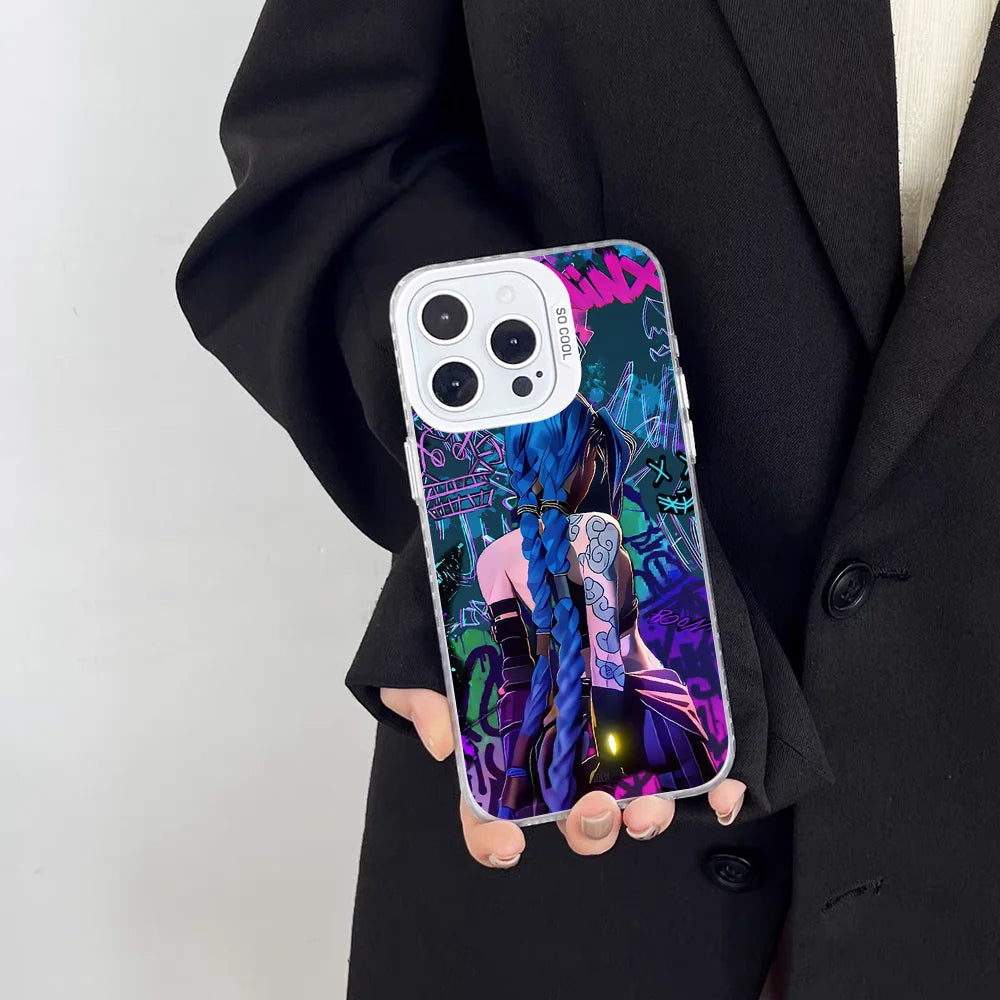Jinx Arcane Phone Case For IPhone 16 15 14 13 12 11 Pro Max Plus Color Shockproof Back Silver Cover