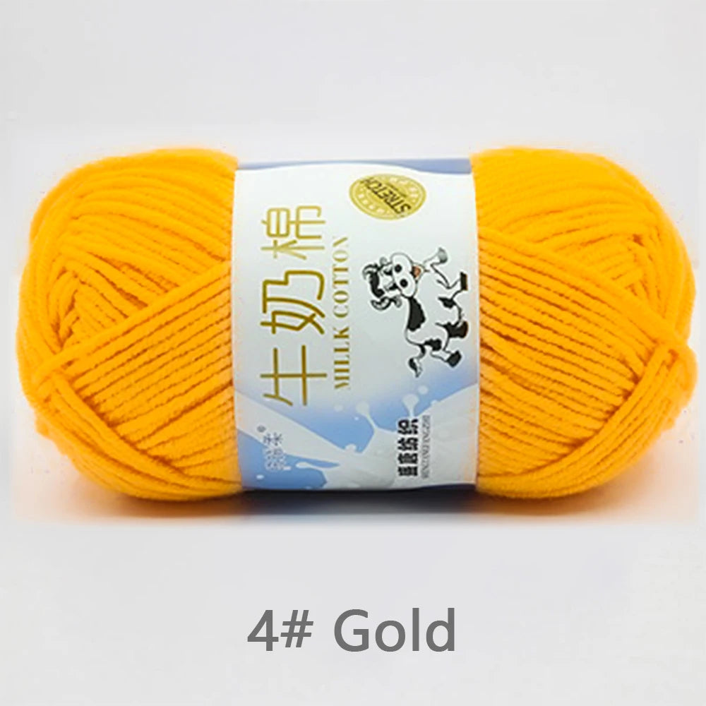 50Gram/Set Milk Cotton Yarn Crochet Line High-quality 5 Strand Milk Fiber Soft Warm Wool DIY Baby Sweater Hand Knitting Scarf