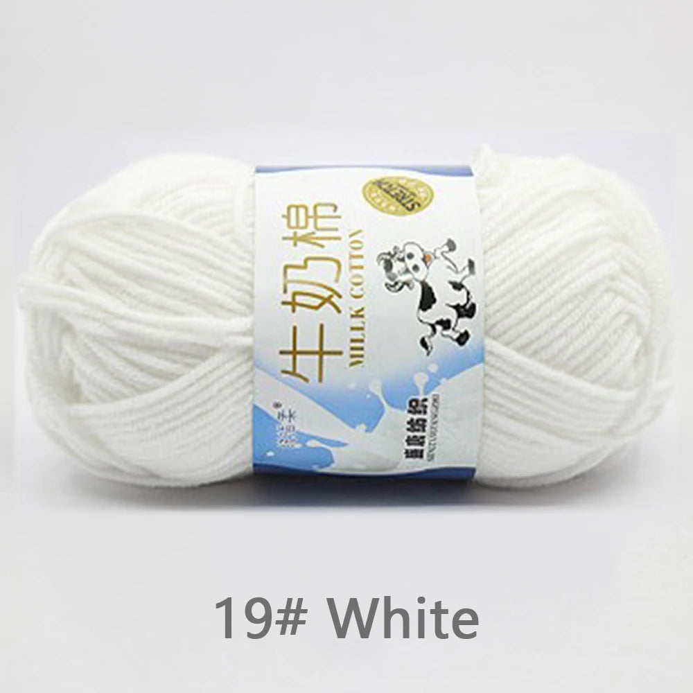 50Gram/Set Milk Cotton Yarn Crochet Line High-quality 5 Strand Milk Fiber Soft Warm Wool DIY Baby Sweater Hand Knitting Scarf