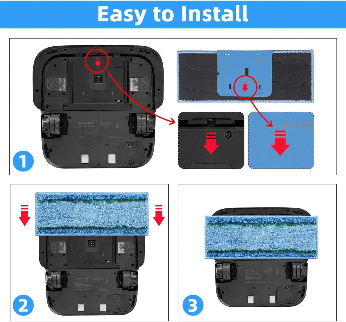 Upgraded Wet Mopping Pads for iRobot Braava Jet M6 Series (6110) (6012) (6112) (6113) Ultimate Robot Mops Accessories Parts