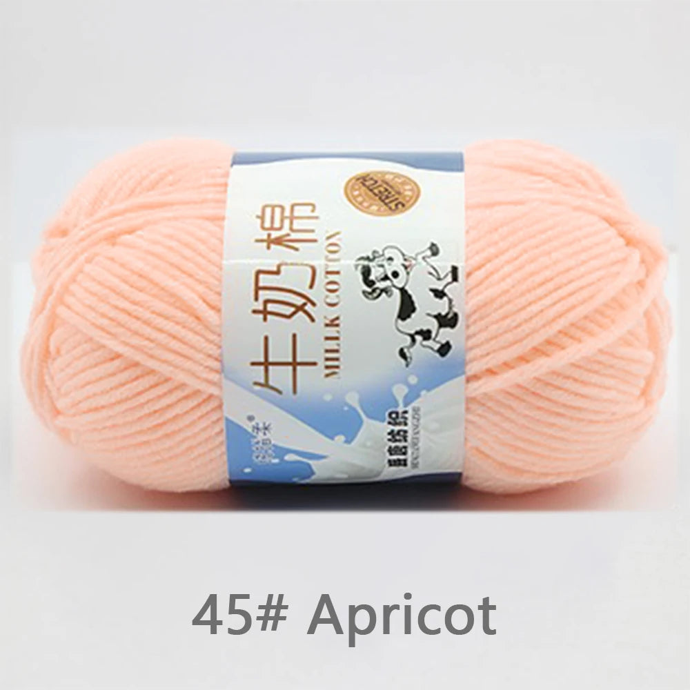 50Gram/Set Milk Cotton Yarn Crochet Line High-quality 5 Strand Milk Fiber Soft Warm Wool DIY Baby Sweater Hand Knitting Scarf