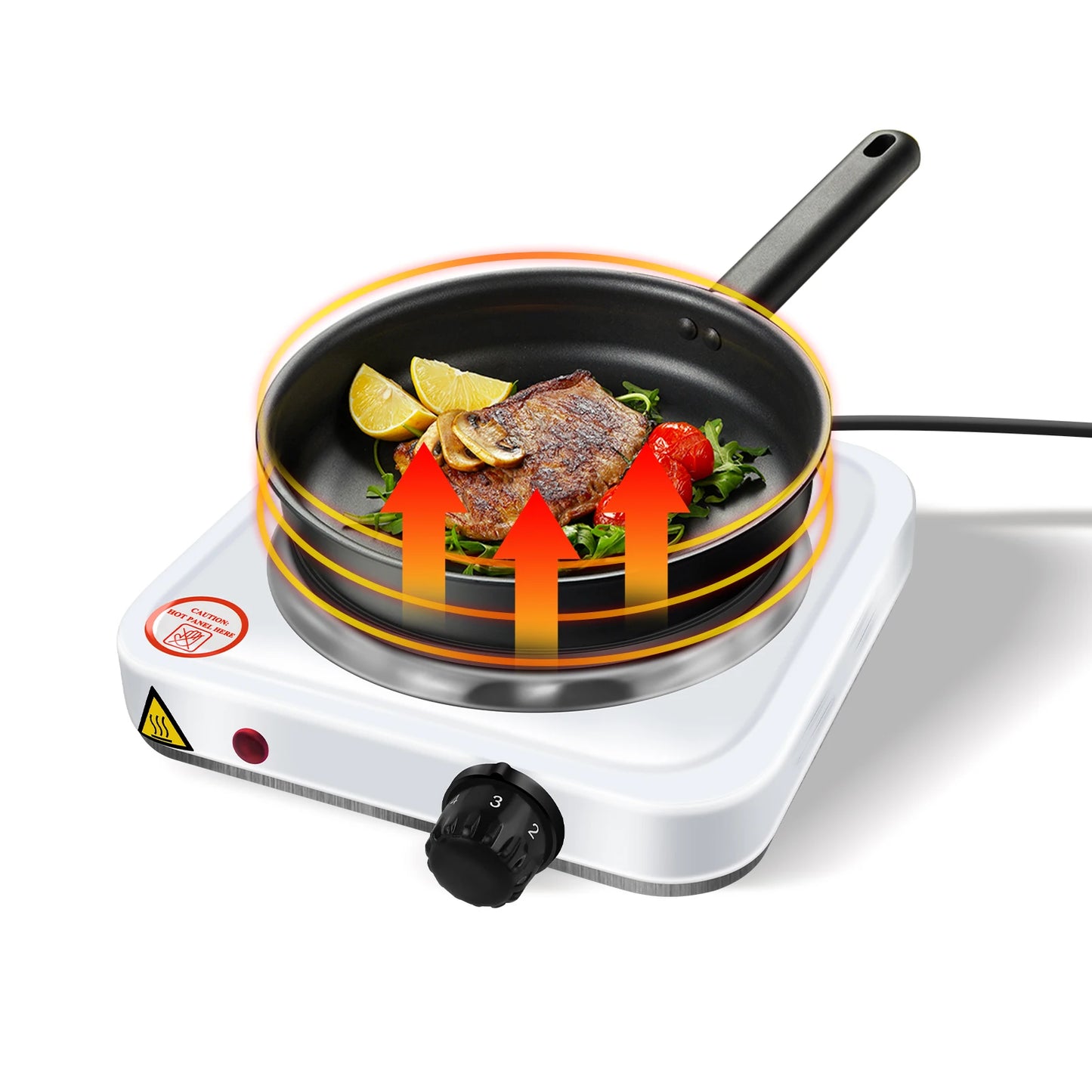 1000W Electric Hot Plate ,5-Gear Single Hot Plate Portable Kitchen Table Top Cooker, for Cooking, Boiling, Stir-Fry,Frying