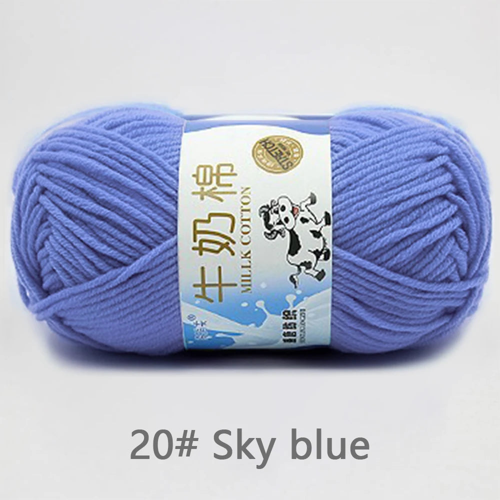 50Gram/Set Milk Cotton Yarn Crochet Line High-quality 5 Strand Milk Fiber Soft Warm Wool DIY Baby Sweater Hand Knitting Scarf