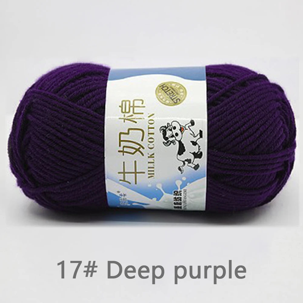 50Gram/Set Milk Cotton Yarn Crochet Line High-quality 5 Strand Milk Fiber Soft Warm Wool DIY Baby Sweater Hand Knitting Scarf
