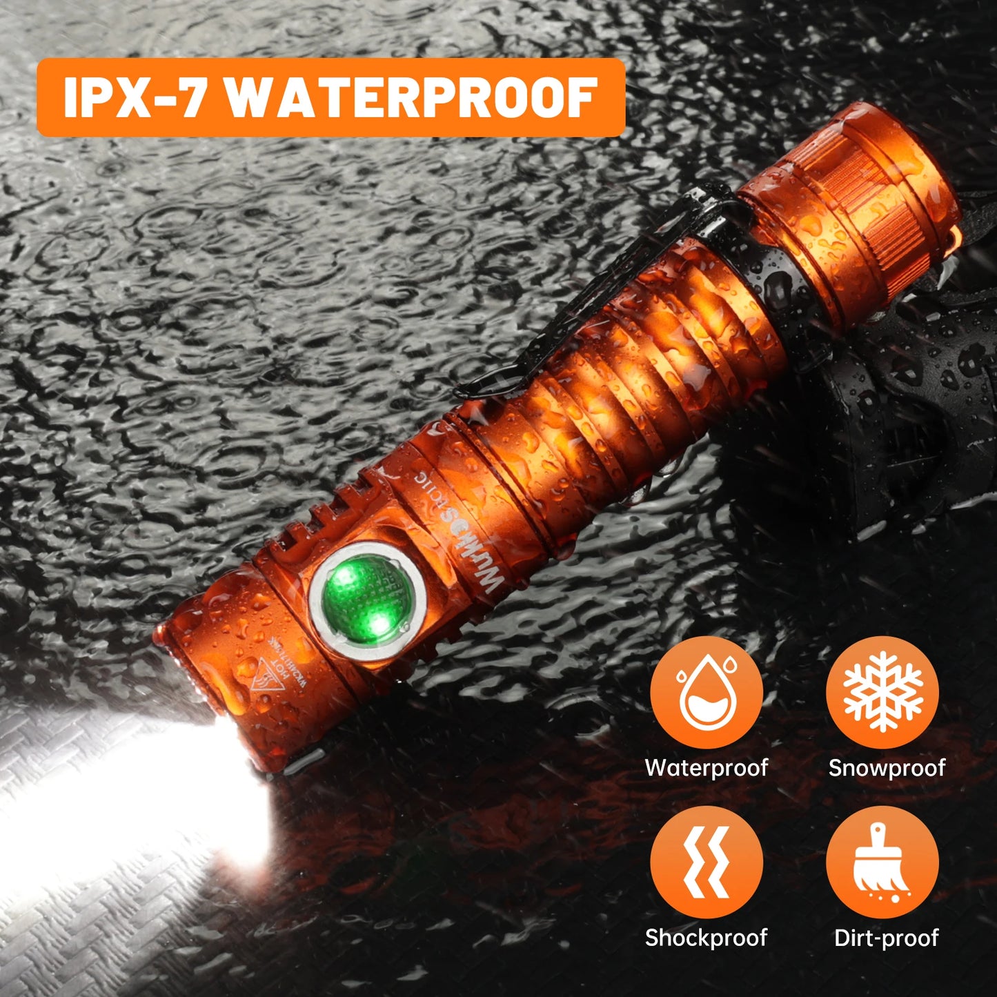 Wurkkos FC11C Nichia 519A Buck Circuit Hiking 18650 Flashlight Max ouput 1200 LM USB C Rechargeable EDC Torch Father's Day Gifts