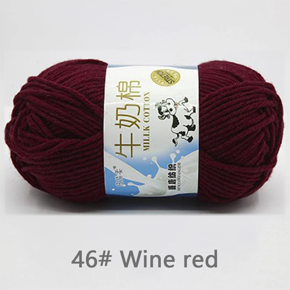 50Gram/Set Milk Cotton Yarn Crochet Line High-quality 5 Strand Milk Fiber Soft Warm Wool DIY Baby Sweater Hand Knitting Scarf