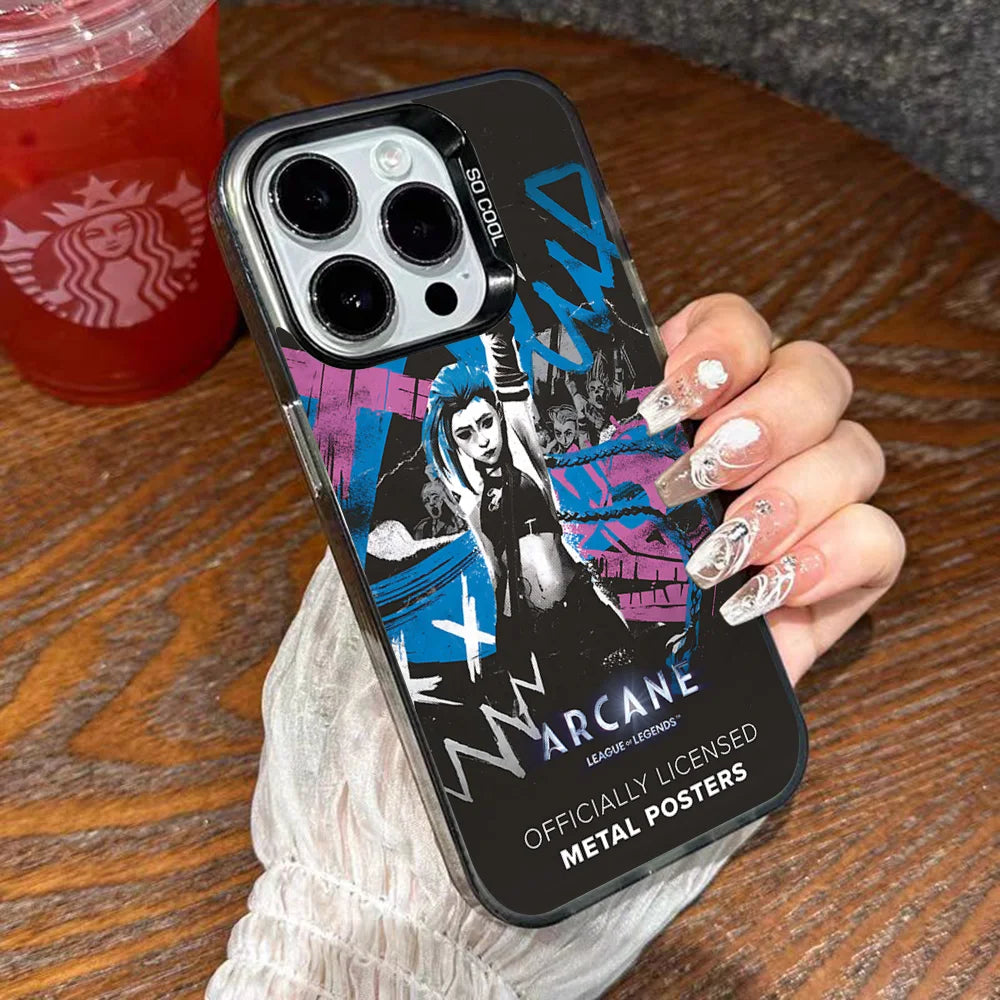 Jinx Arcane Phone Case For IPhone 16 15 14 13 12 11 Pro Max Plus Color Shockproof Back Silver Cover