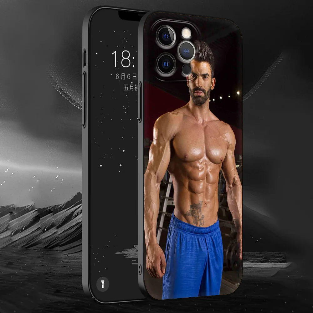 Sexy muscular man Phone Case For iPhone 13 15 14 12 11 Pro MAX XR X SE XS 7 8 Plus Luxury iPhone13 Fundas Soft Silicone Cover
